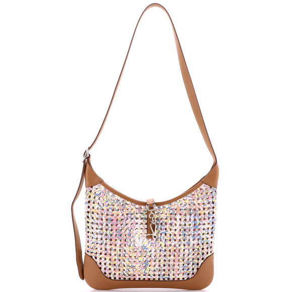 Hermes 31 Trim Duo Bag Printed Silk and Leather - Picture 1 of 6